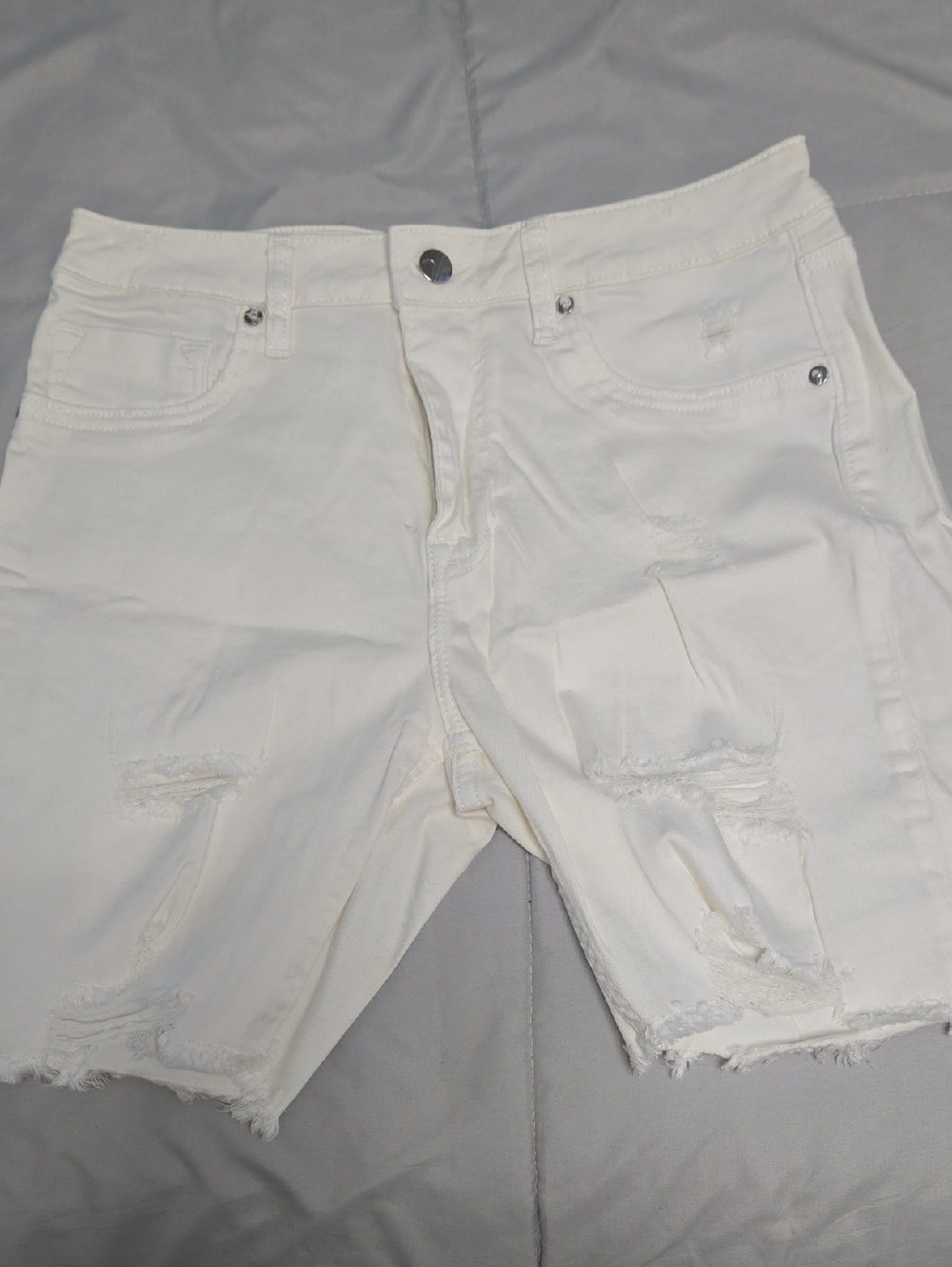 Vigoss White Distressed Jean Shorts